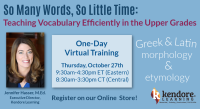 So Many Words, So Little Time - Teaching Vocabulary Efficiently ONLINE